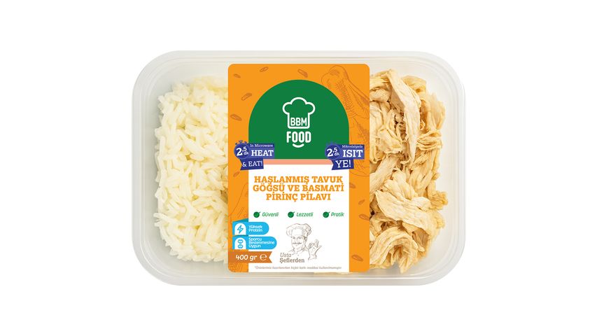 Bbm Food Haşlanmış Tavuk Göğsü & Basmati Pirinç Pilavı 350 g