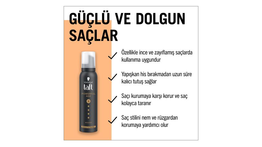 Taft Powerful Age Saç Köpüğü 150 ml