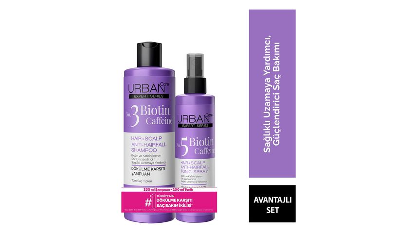 Urban Care Biotin & Caffeine Anti-Hair Loss Shampoo 350 ml & Spray Tonic 200 ml