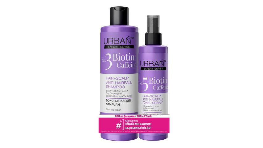 Urban Care Biotin & Caffeine Anti-Hair Loss Shampoo 350 ml & Spray Tonic 200 ml