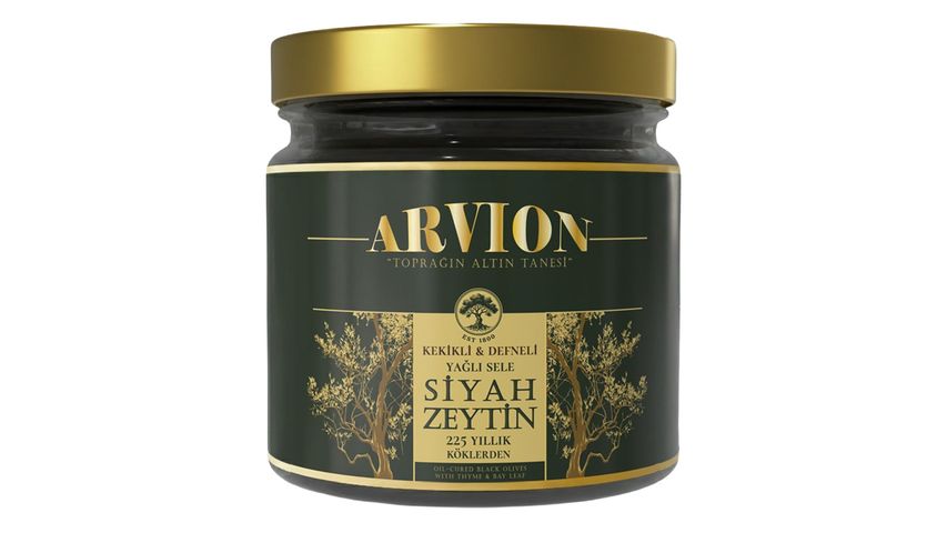 Arvion Oil-Cured Black Olives with Thyme and Bay Leaf 200 g