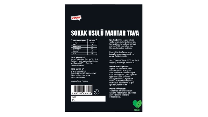 Veggy Sokak Usulü Mantar Tava 200 g