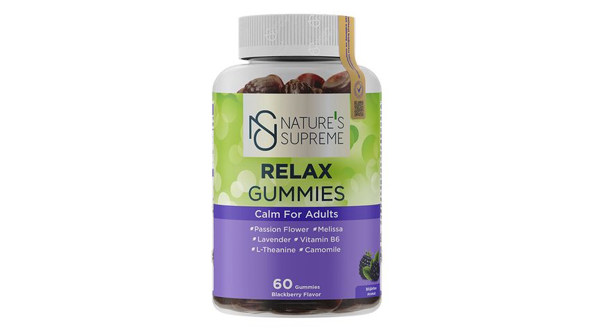 Nature's Supreme Relax Gummies Form Böğürtlen 60'lı