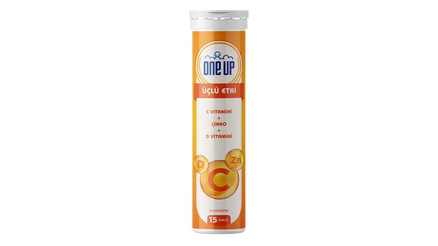 One Up Üçlü Etki C Vitamini & Çinko & D Vitamini Portakal 15 Efervesan Tablet