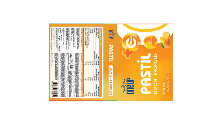 One Up Pastil Propolis & Limon 12 Pastil Ballı