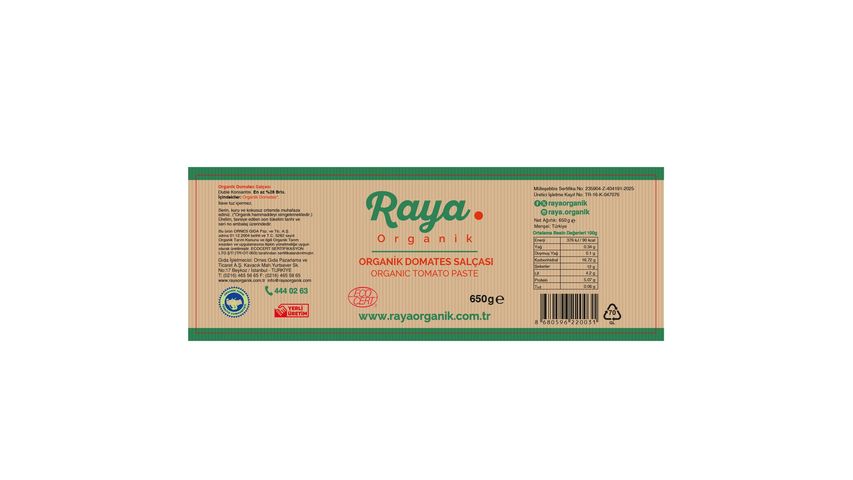 Raya Organic Tomato Paste 650 g