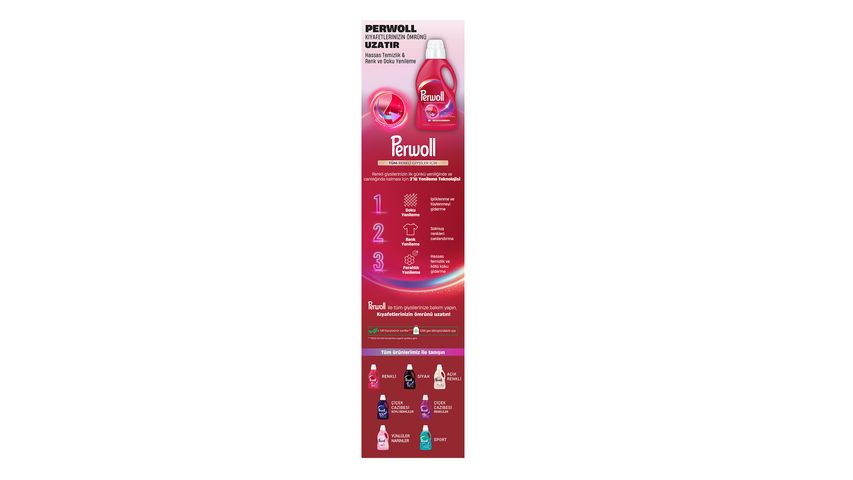 Perwoll Renkliler Hassas Bakım Sıvı Çamaşır Deterjanı 72 Yıkama 3960 ml