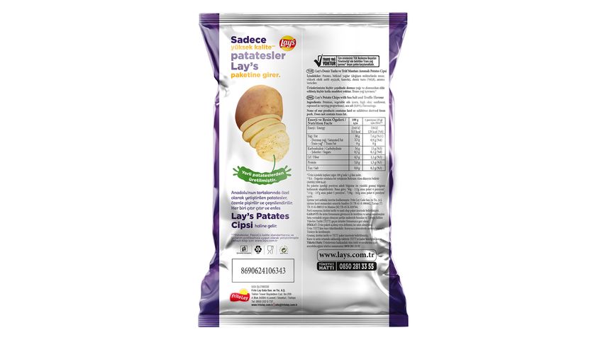 Lay's Deniz Tuzlu & Trüf Mantar Aromalı Süper Boy Patates Cipsi 125 g