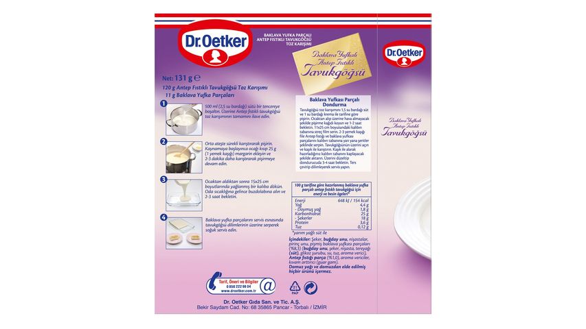 Dr. Oetker Pistachio Chicken Breast Dessert with Baklava Pastry 131 g