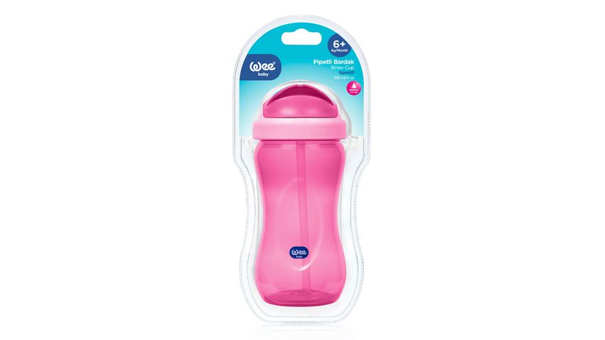 Wee Baby Pipetli Pembe Bardak 350 ml