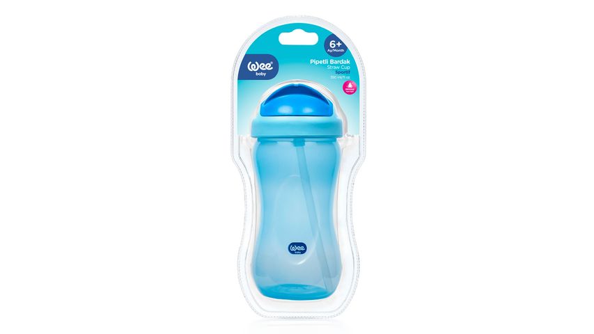 Wee Baby Blue Cup with Straw 340 ml