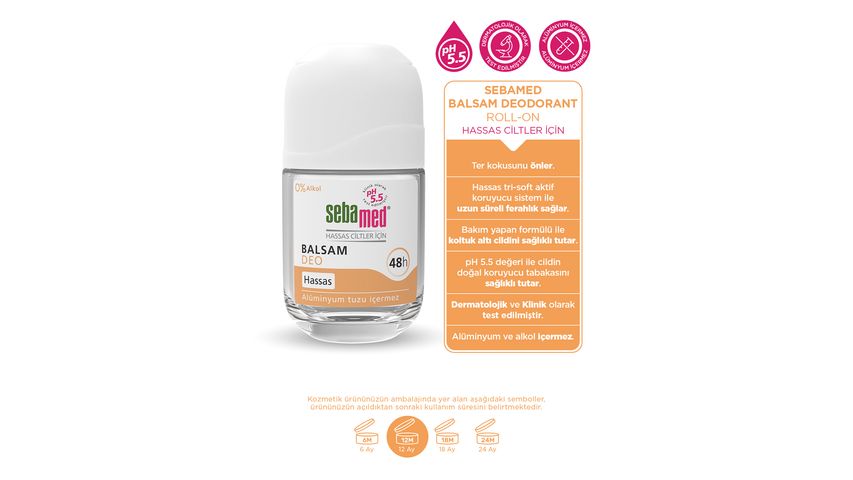 Sebamed Hassas Ciltlere Özel 48 Saat Etkili Kadın & Erkek Balsam Roll-On Deodorant 50 ml