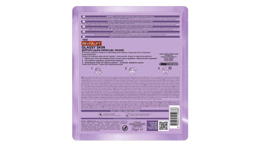 L'Oréal Paris Revitalift Glassy Skin Moisturizing and Radiance-Boosting Hydrogel Face Mask for a Glass Skin Effect