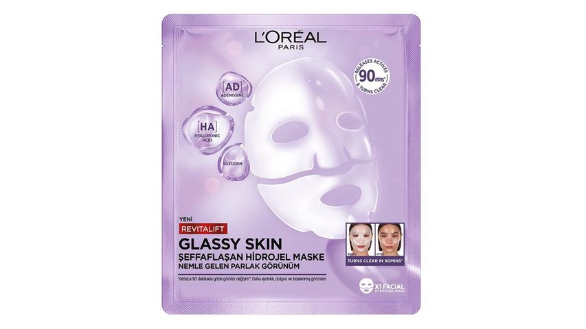 L'Oréal Paris Revitalift Glassy Skin Moisturizing and Radiance-Boosting Hydrogel Face Mask for a Glass Skin Effect
