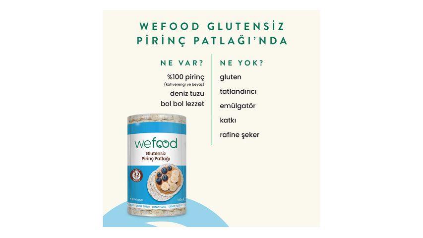 Wefood Glutensiz Pirinç Patlağı 100 g