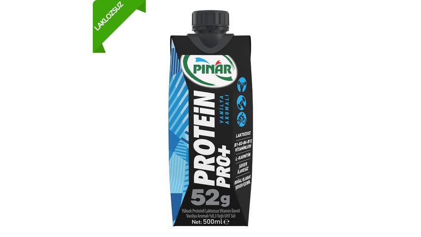 Pınar Protein Pro Vanilyalı Laktozsuz Süt 500 ml