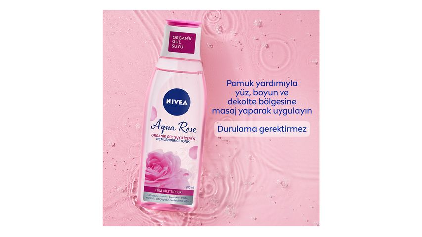 Nivea Aqua Rose Organik Gül Suyu İçeren Nemlendirici Tonik 200 ml