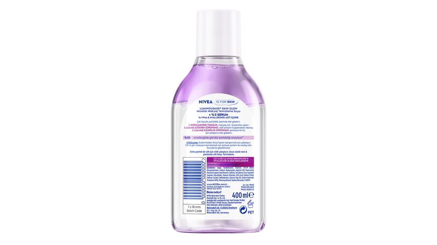 Nivea Luminous 630 Skin Glow Micellar Makyaj Temizleme Suyu 400 ml