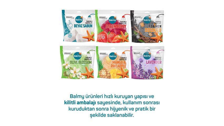 Balmy Beyaz Sabunlu Banyo Lifi