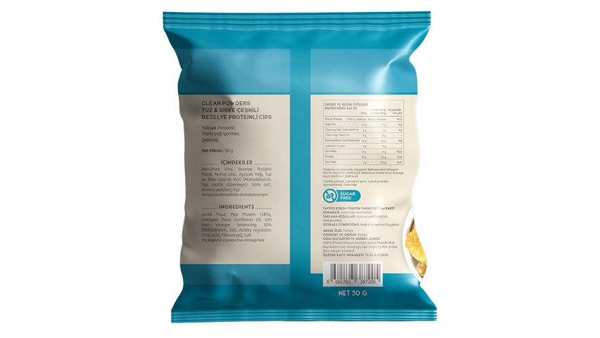 Clean Powders Salt & Vinegar Flavored Protein Chips 50 g