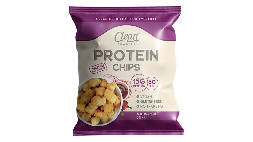 Clean Powders Tatlı Barbekü Çeşnili Protein Cips 50 g
