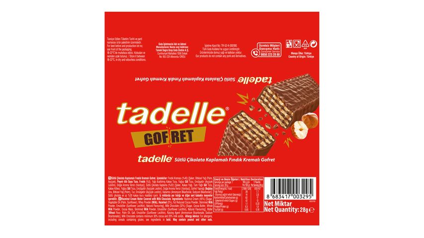 Tadelle Chocolate Wafer 28 g