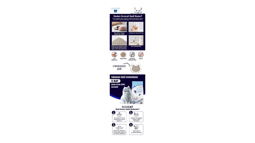 Sivocat White Hygiene Ultra Compressed Cat Litter 6 L