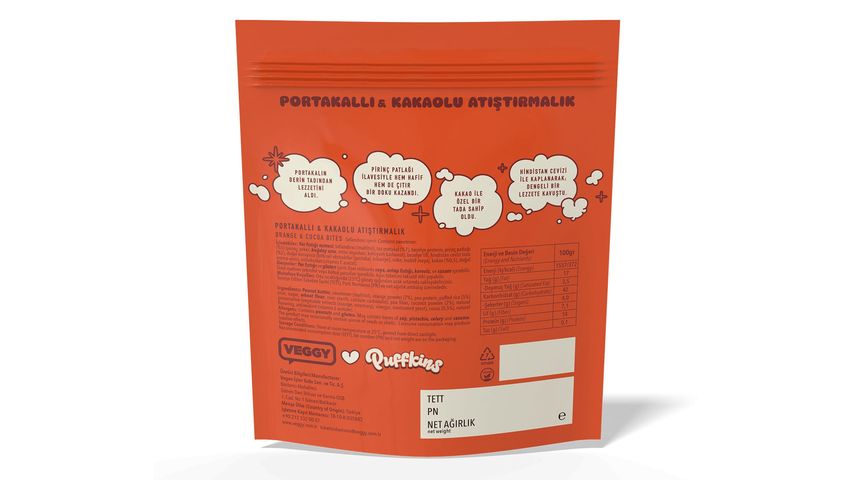 Puffkins Yer Fıstıklı Portakallı & Kakaolu Atıştırmalık