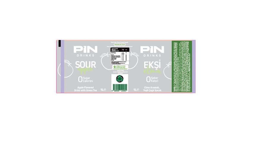 Pin Sour Apple Flavoured Green Tea Drink 1 L