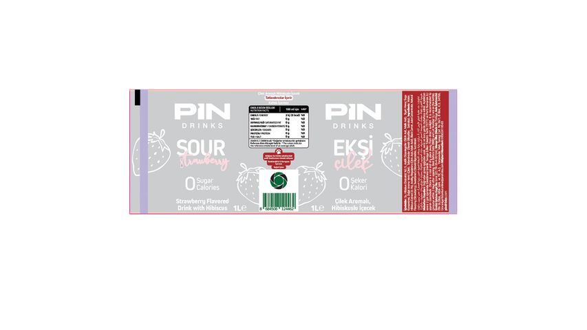 Pin Ekşi Çilek Aromalı Hibiscuslu İçecek 1 L