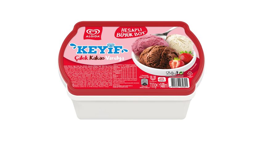 Algida Keyif Strawberry, Cocoa & Vanilla 1400 ml
