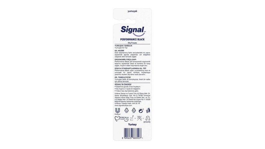 Signal Diş Fırçası Performance Black 2 Kat Yumuşak 1+1