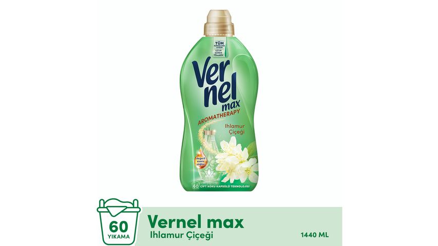 Vernel Max Konsantre Sıvı Çamaşır Yumuşatıcısı Aromatherapy Ihlamur Çiçeği 1440 ml