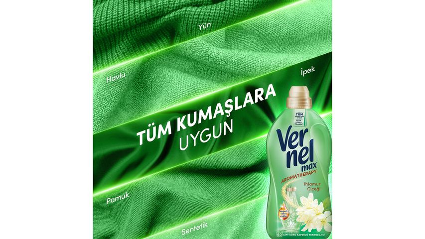 Vernel Max Konsantre Sıvı Çamaşır Yumuşatıcısı Aromatherapy Ihlamur Çiçeği 1440 ml