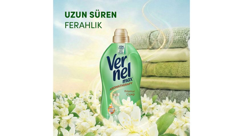 Vernel Max Konsantre Sıvı Çamaşır Yumuşatıcısı Aromatherapy Ihlamur Çiçeği 1440 ml