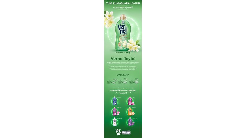Vernel Max Konsantre Sıvı Çamaşır Yumuşatıcısı Aromatherapy Ihlamur Çiçeği 1440 ml