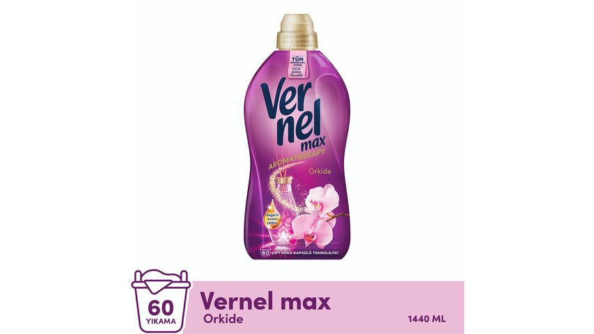 Vernel Max Concentrated Liquid Fabric Softener Aromatherapy Orchid 1440 ml