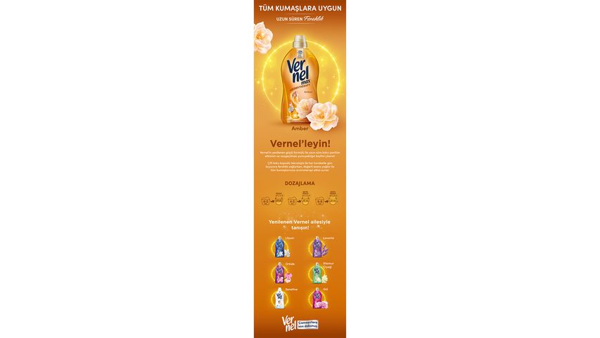 Vernel Max Konsantre Sıvı Çamaşır Yumuşatıcısı Aramotherapy Amber 1440 ml