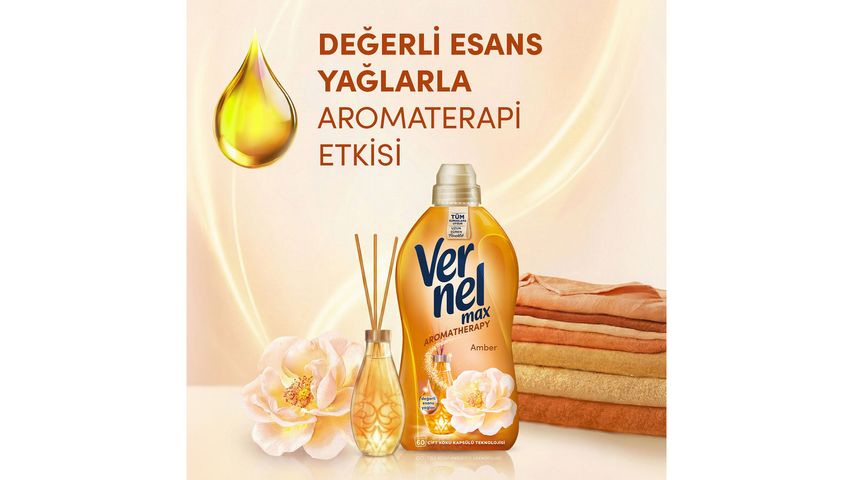 Vernel Max Konsantre Sıvı Çamaşır Yumuşatıcısı Aramotherapy Amber 1440 ml
