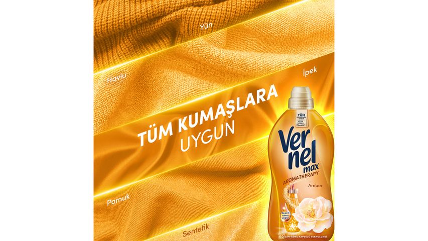 Vernel Max Konsantre Sıvı Çamaşır Yumuşatıcısı Aramotherapy Amber 1440 ml