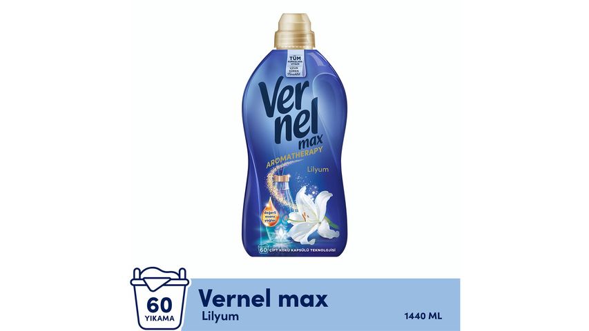 Vernel Max Konsantre Sıvı Çamaşır Yumuşatıcısı Aromatherapy Lilyum 1440 ml