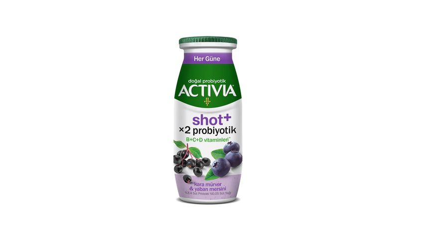 Activia Shot+ Kara Mürver ve Yaban Mersini 80 ml
