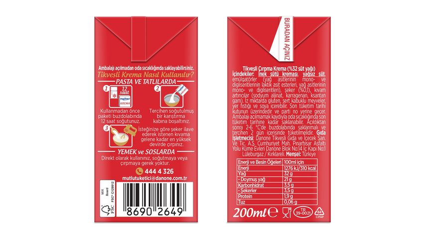 Tikveşli 32% Fat Cream 200 ml