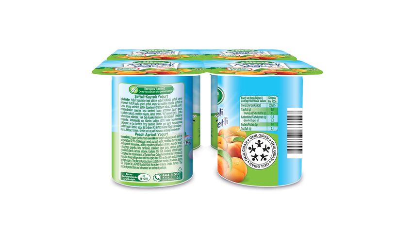 Sütaş Peach Apricot Fruit Yogurt 4 x 115 g