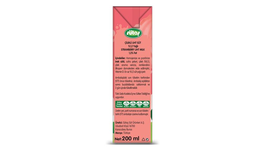 Sütaş Strawberry Milk with Vitamin D 200 ml