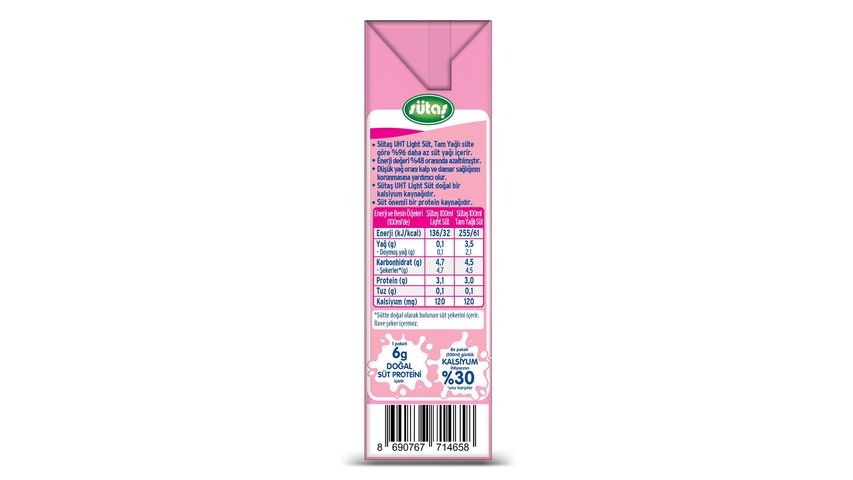 Sütaş Light Süt 200 ml