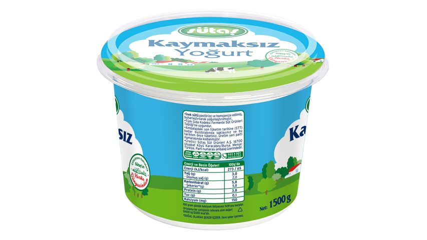 Sütaş Kaymaksız Yoğurt 1500 g