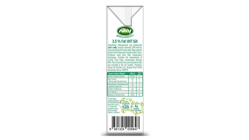 Sütaş Tam Yağlı Süt 200 ml
