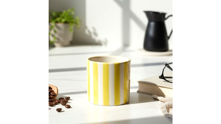 Finehome Striped Handleless Mug