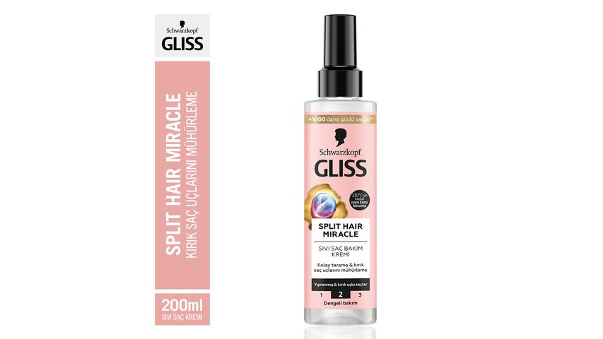 Gliss Split Hair Miracle Kırık Uçları Mühürleyen Sıvı Saç Bakım Kremi 200 ml